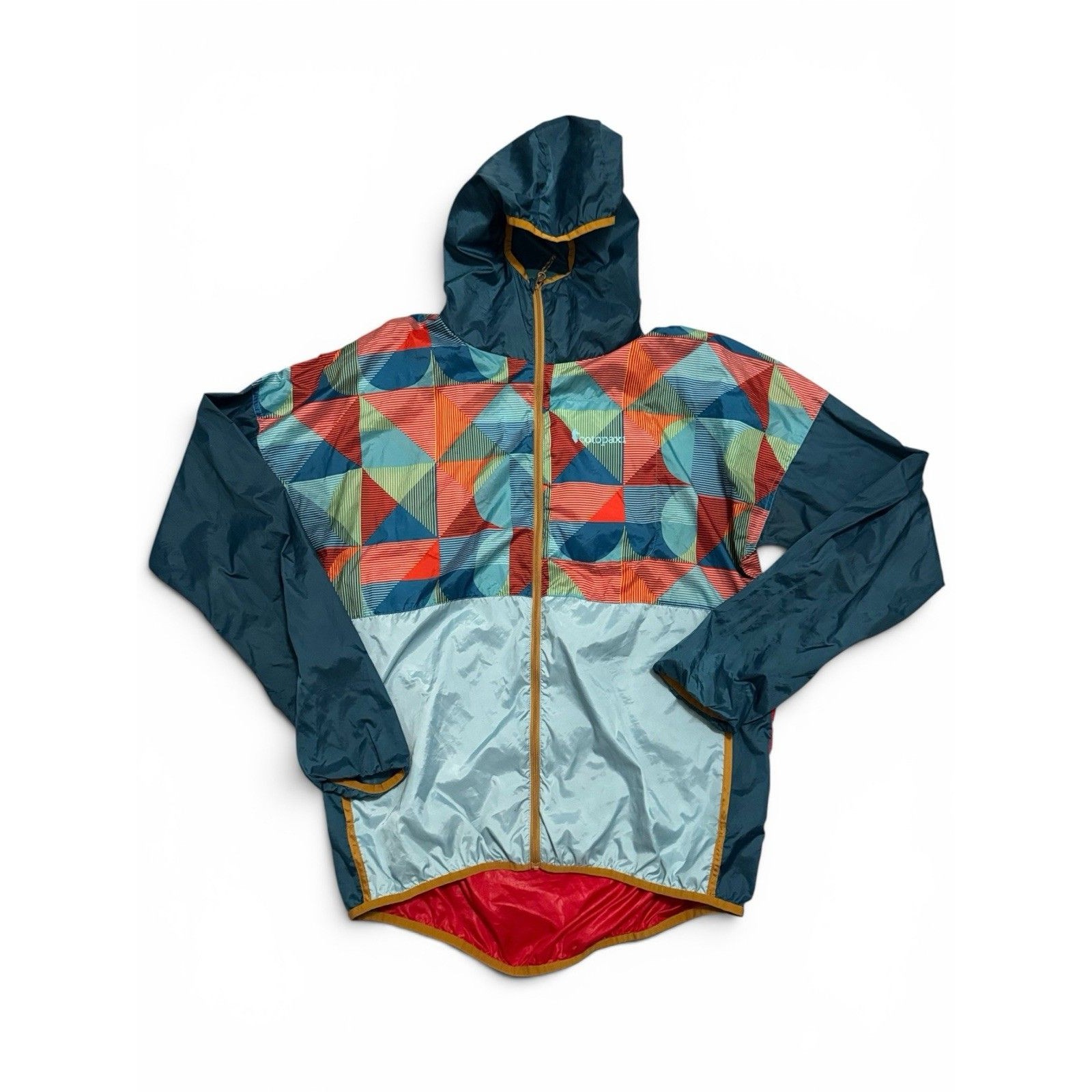 Cotopaxi Teca Full Zip Windbreaker Jacket Geometric Hooded Men’s L Women’s Xl